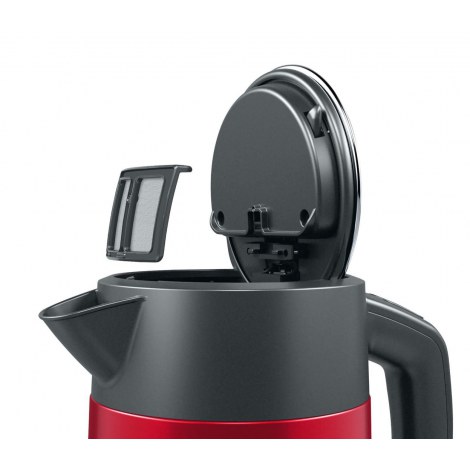 Bosch | Kettle | DesignLine TWK4P434 | Electric | 2400 W | 1.7 L | Stainless steel | 360° rotational base | Red/Black - 2